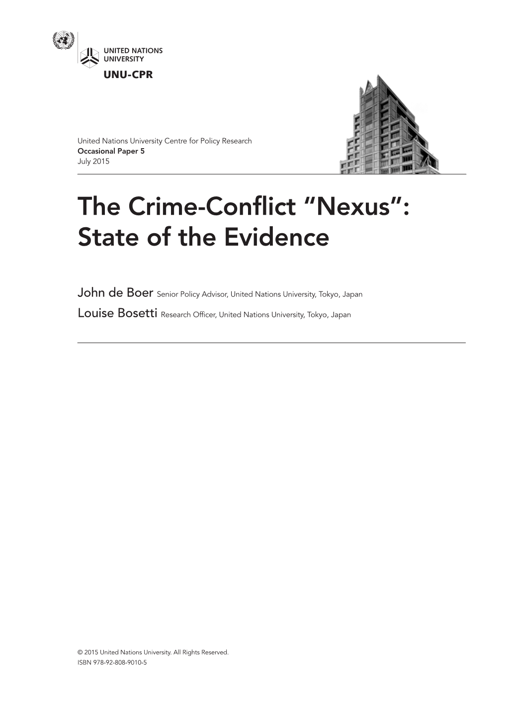 The Crime-Conflict “Nexus”: State of the Evidence