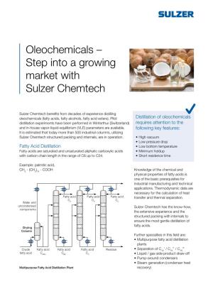 Oleochemicals – Step Into a Growing Market with Sulzer Chemtech