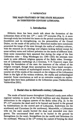 1. Introduction 2. Burial Rites in Thirteenth-Century Lithuania