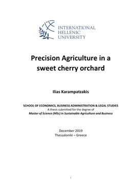 Precision Agriculture in a Sweet Cherry Orchard