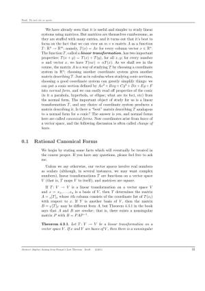 0.1 Rational Canonical Forms