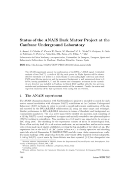 Status of the ANAIS Dark Matter Project at the Canfranc Underground Laboratory