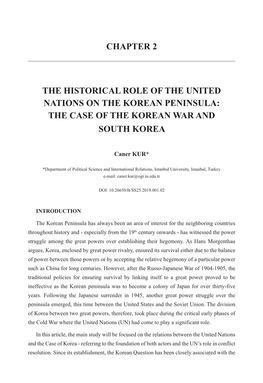 Chapter 2 the Historical Role of the United Nations on The