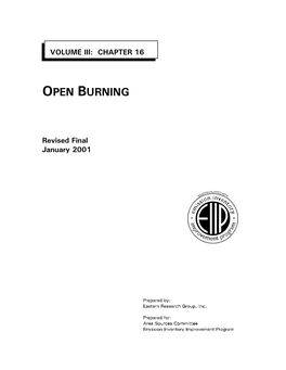 Open Burning Subcategories
