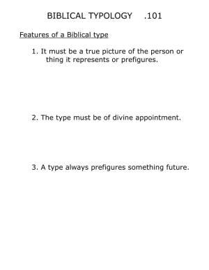 Biblical Typology .101