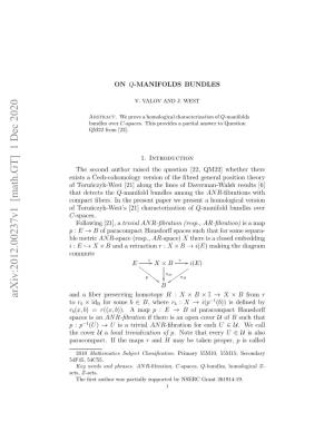 Arxiv:2012.00237V1 [Math.GT]