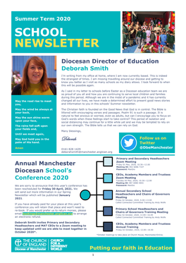 Manchester Diocese School Newsletter Summer Term 2020