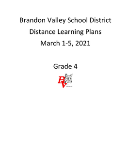 Grade 4 Brandon Valley School District Distance Learning Plan