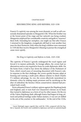 RESURRECTING KING and REFORM, 1525 1530 Francis I's