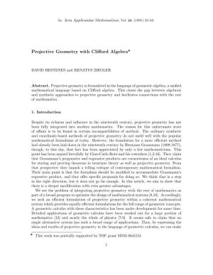 Projective Geometry with Clifford Algebra*