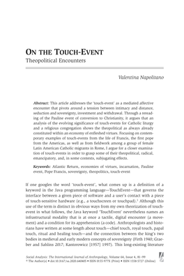 On the Touch-Event Theopolitical Encounters