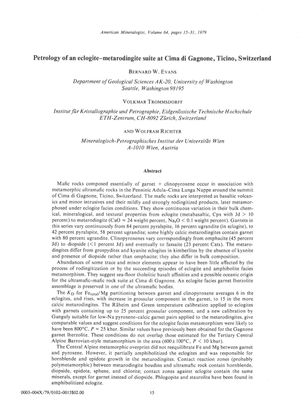 Petrology of an Eclogite-Metarodingite Suite At