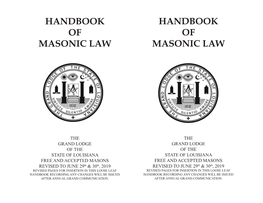 Handbook of Masonic Law with All Page Changes to Date