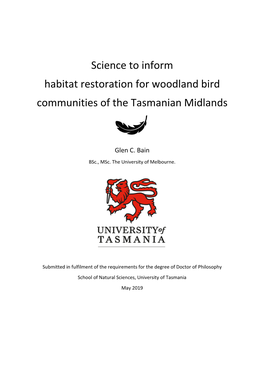 Science to Inform Habitat Restoration for Woodland Bird Communities of the Tasmanian Midlands