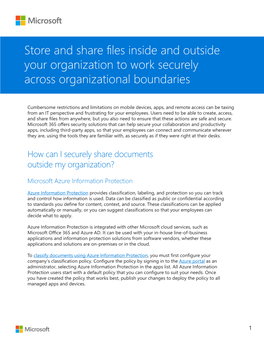Store and Share Files Inside and Outside Your Organization to Work Securely Across Organizational Boundaries