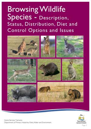 Browsing Wildlife Species - Description, Status, Distribution, Diet and Control Options and Issues