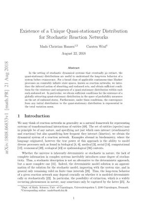 Existence of a Unique Quasi-Stationary Distribution for Stochastic Reaction Networks