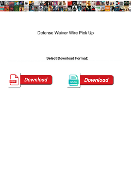 Defense Waiver Wire Pick Up