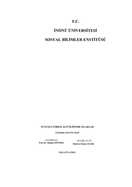 T.C. Inönü Üniversitesi Sosyal Bilimler Enstitüsü Sosyoloji Anabilim Dali