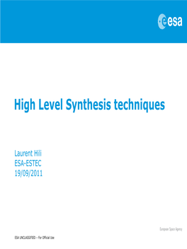 High Level Synthesis Techniques