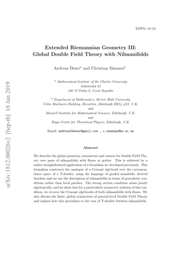 Extended Riemannian Geometry III: Global Double Field Theory with Nilmanifolds