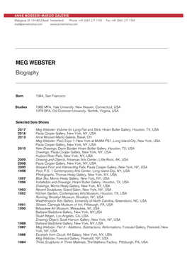 MEG WEBSTER Biography