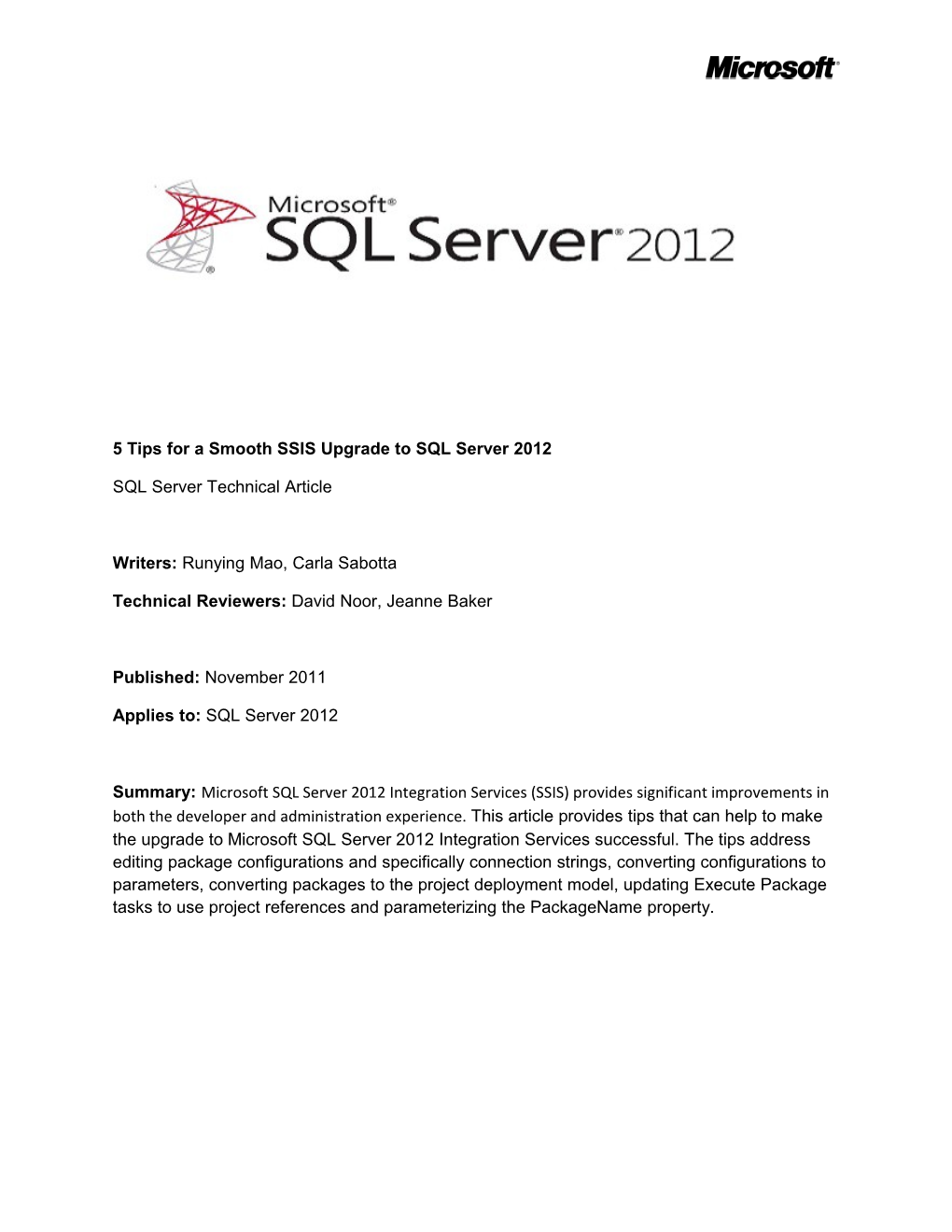 5 Tips For A Smooth SSIS Upgrade To SQL Server 2012