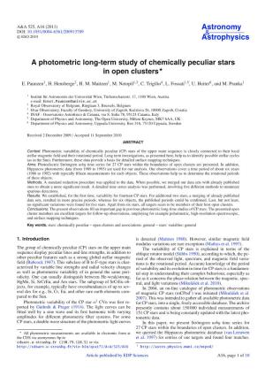 A Photometric Long-Term Study of Chemically Peculiar Stars in Open Clusters