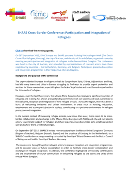 SHARE Cross-Border Conference: Participation and Integration of Refugees