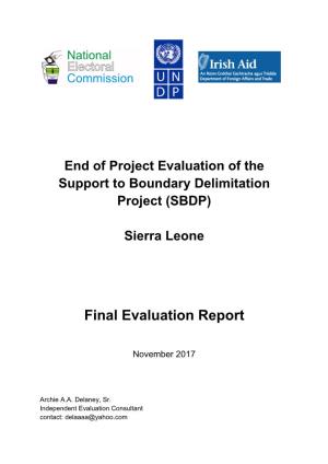 Final Evaluation Report Support to Boundary Delimitation Project