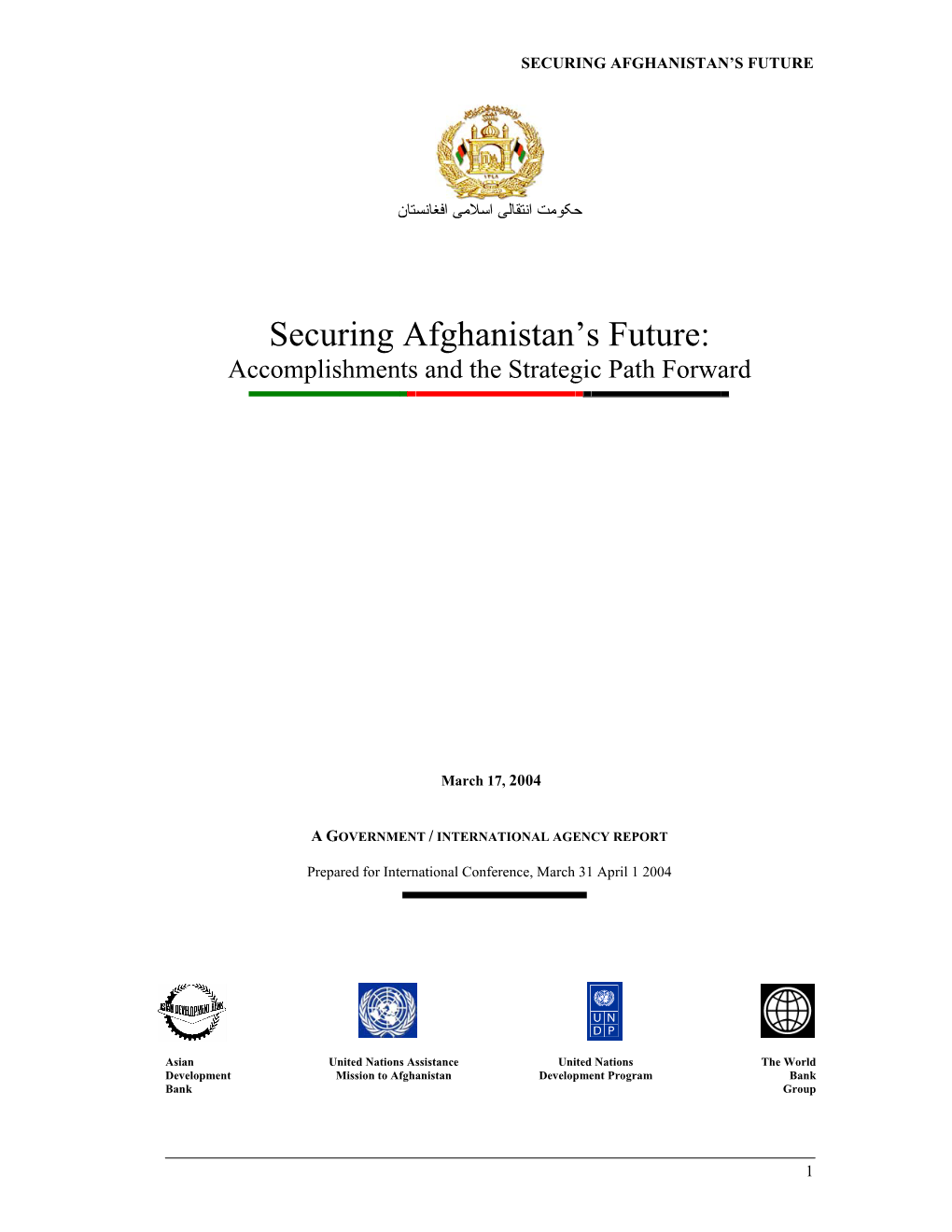 Securing Afghanistan's Future