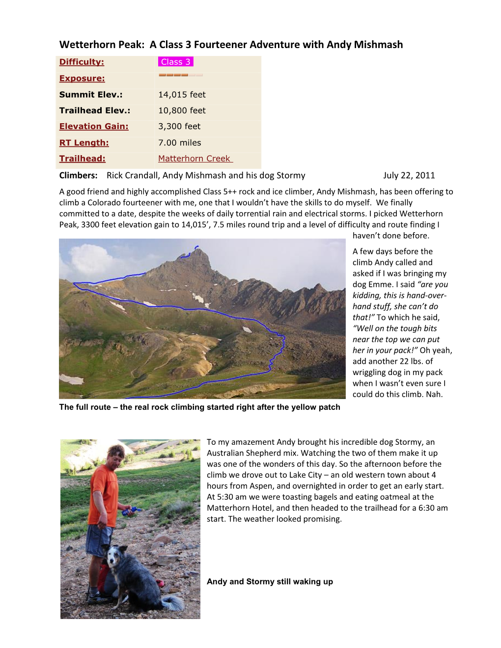 Wetterhorn Peak: a Class 3 Fourteener Adventure with Andy Mishmash