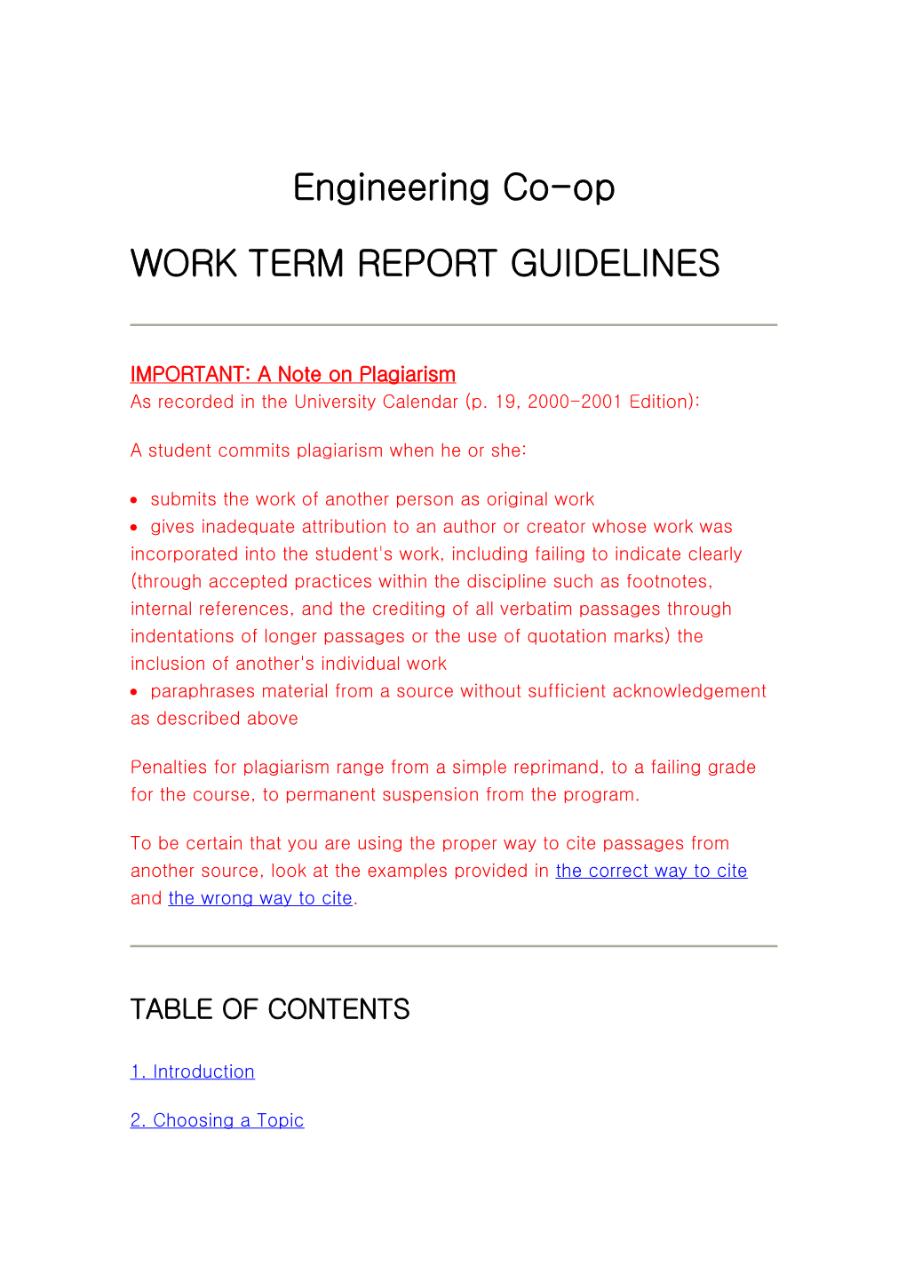 Work Term Report Guidelines