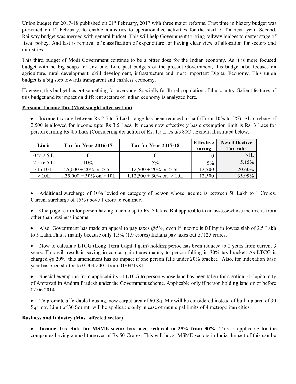 Personal Income Tax (Most Sought After Section)