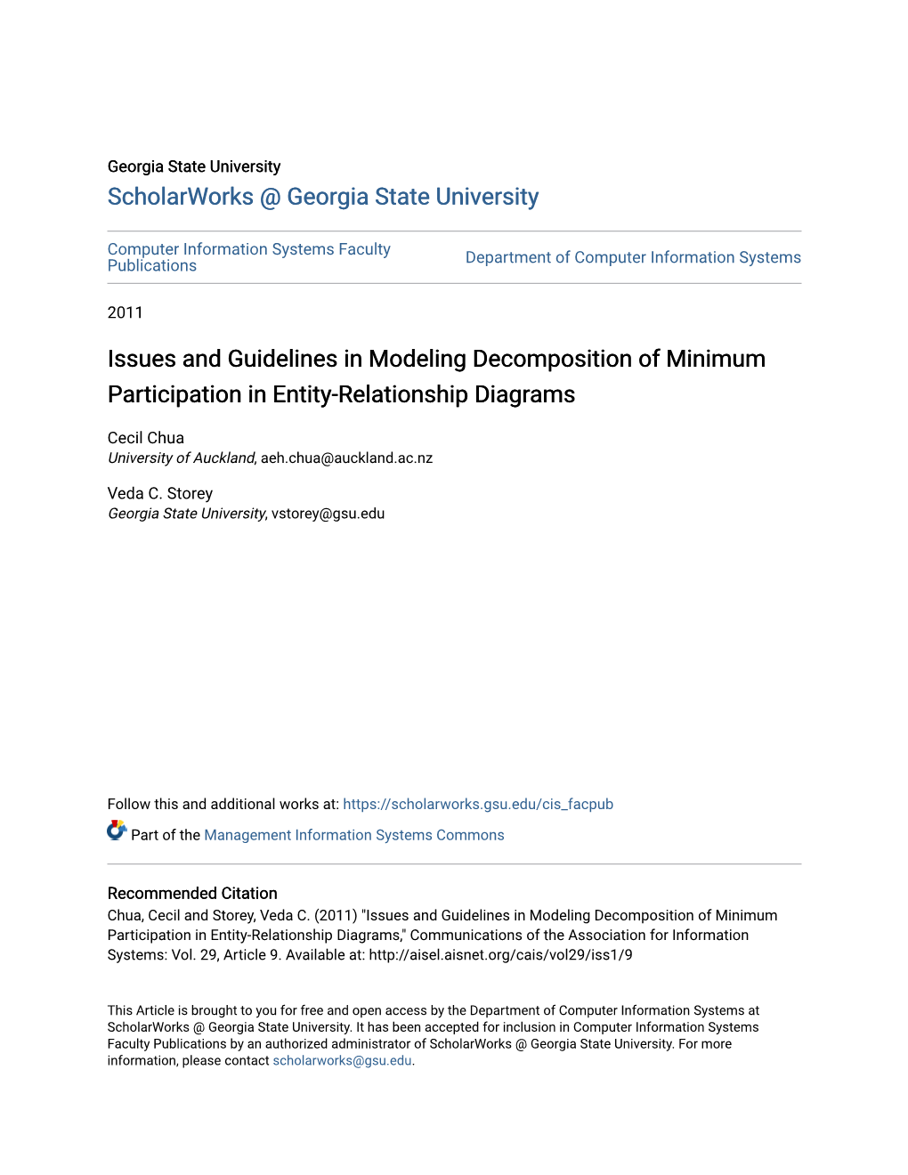 Issues and Guidelines in Modeling Decomposition of Minimum Participation in Entity-Relationship Diagrams