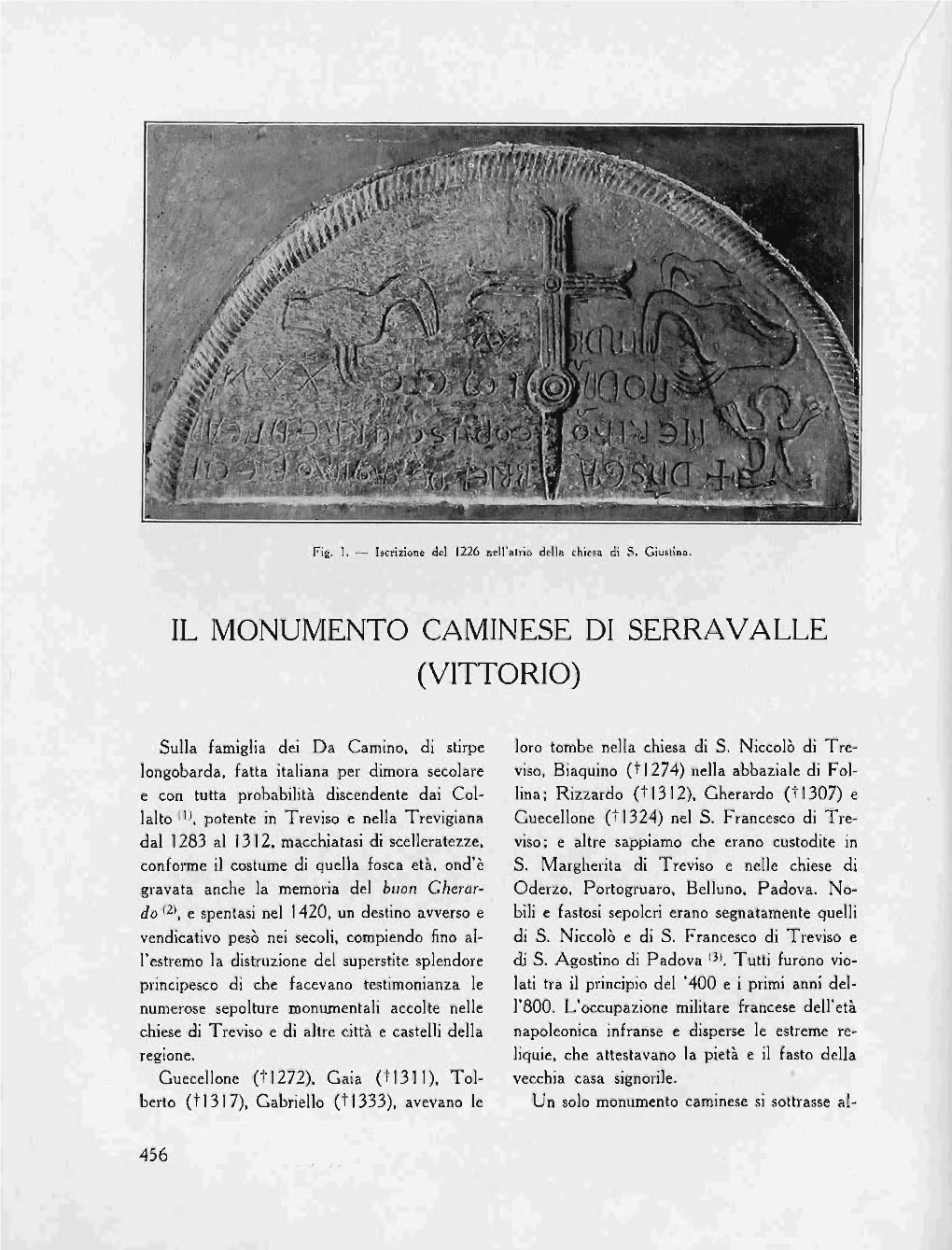 Il Monumento Caminese Di Serra V Alle (Vittorio)