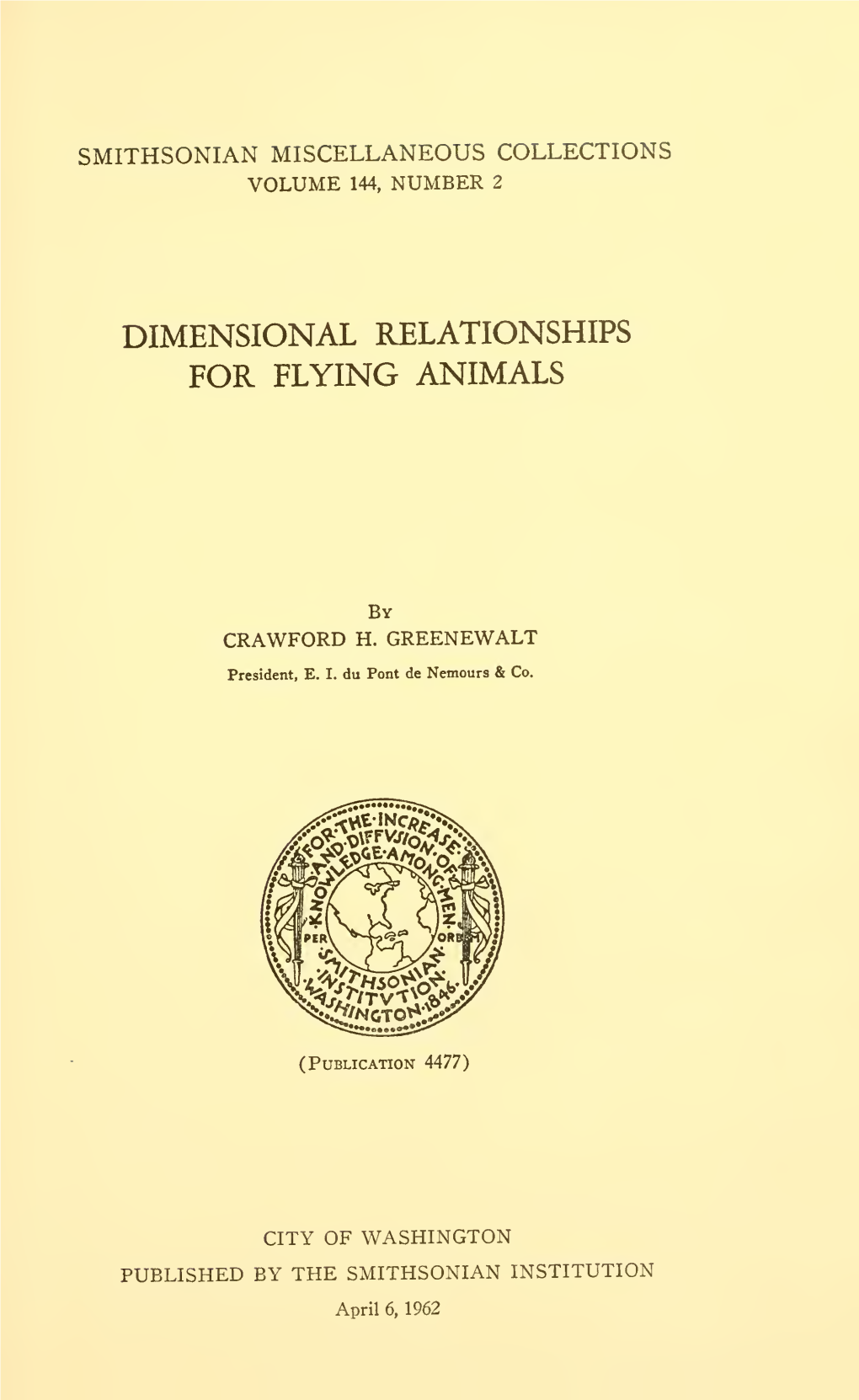 Dimensional Relationships for Flying Animals
