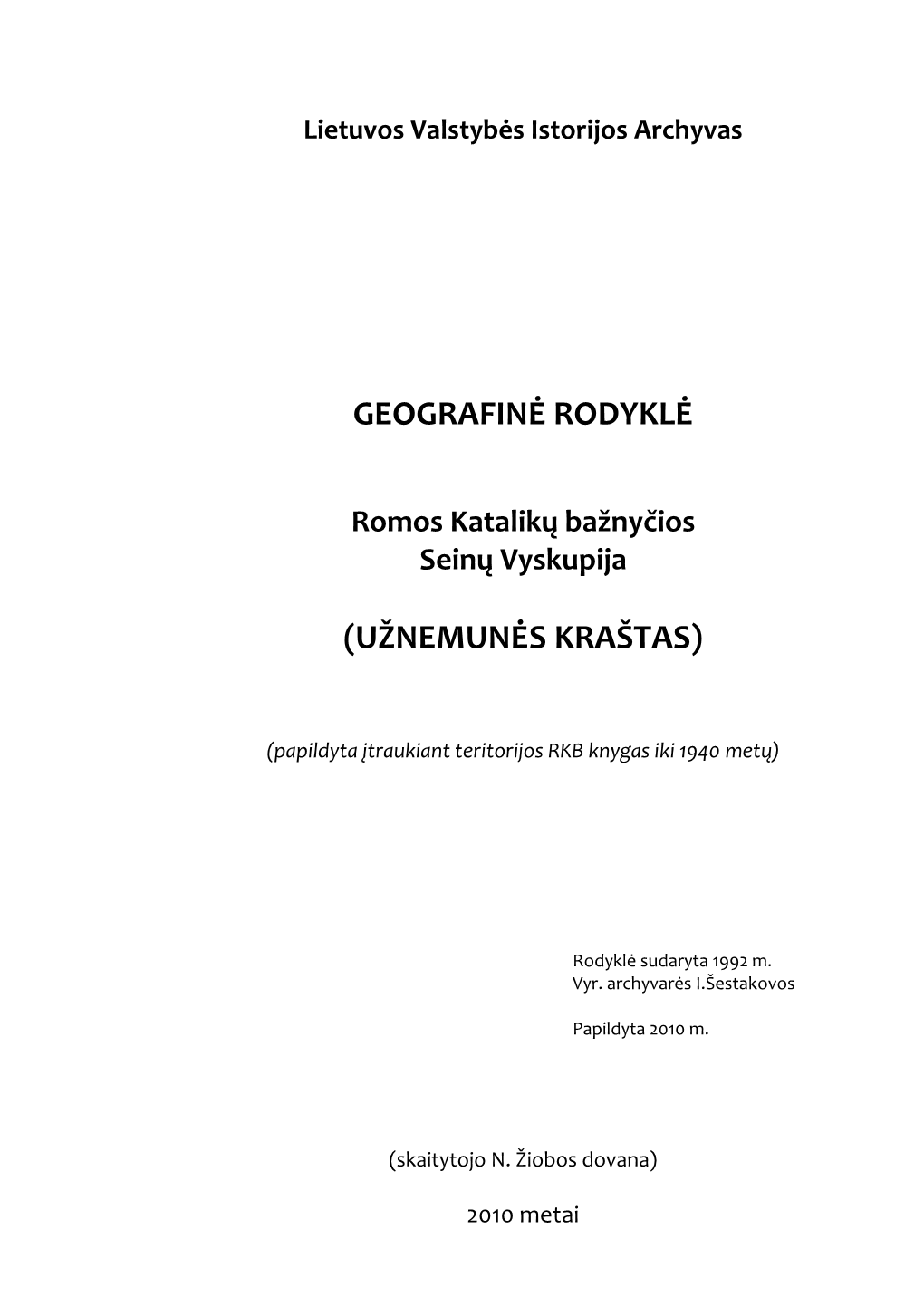 Geografinė Rodyklė (Užnemunės Kraštas)