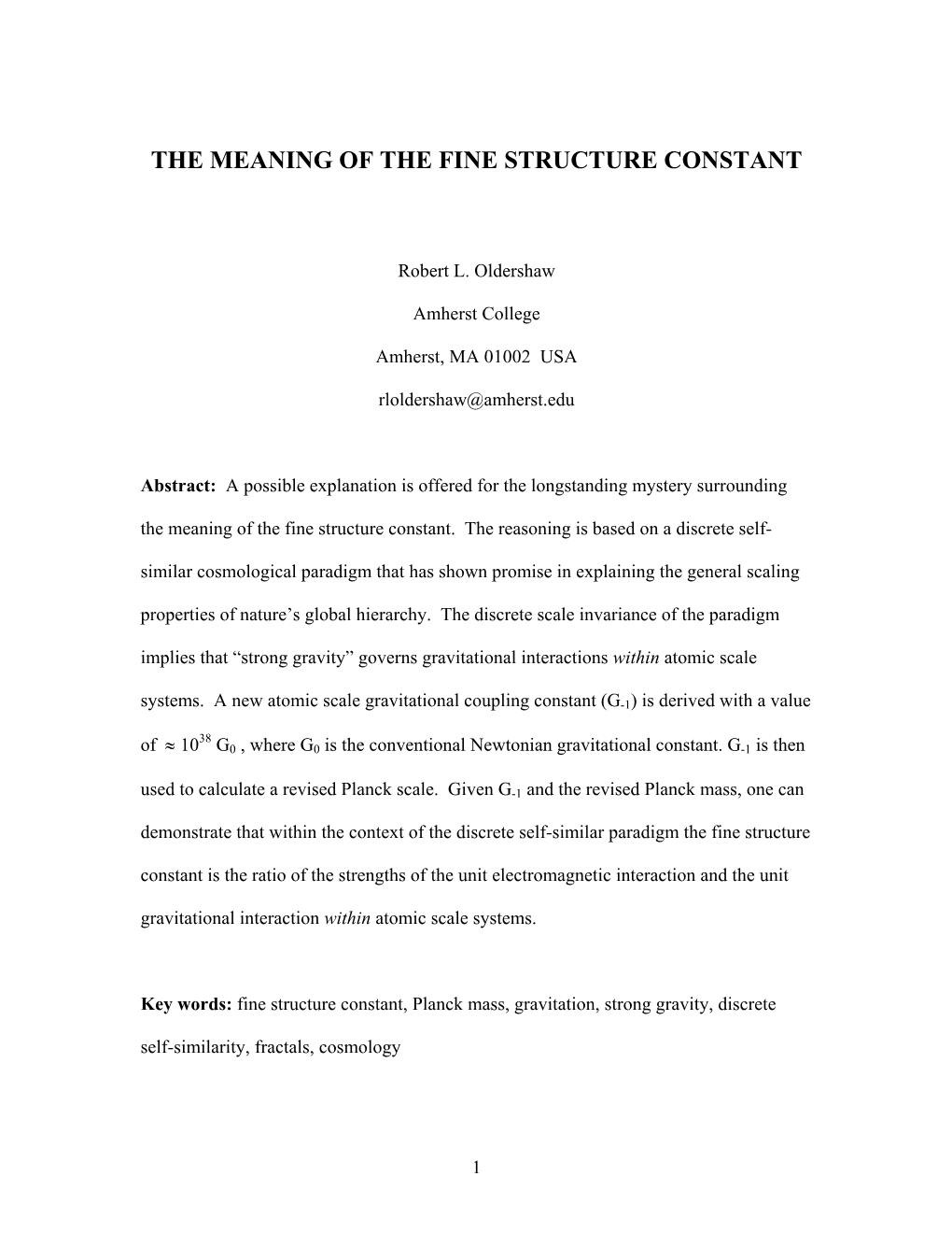 The Meaning of the Fine Structure Constant