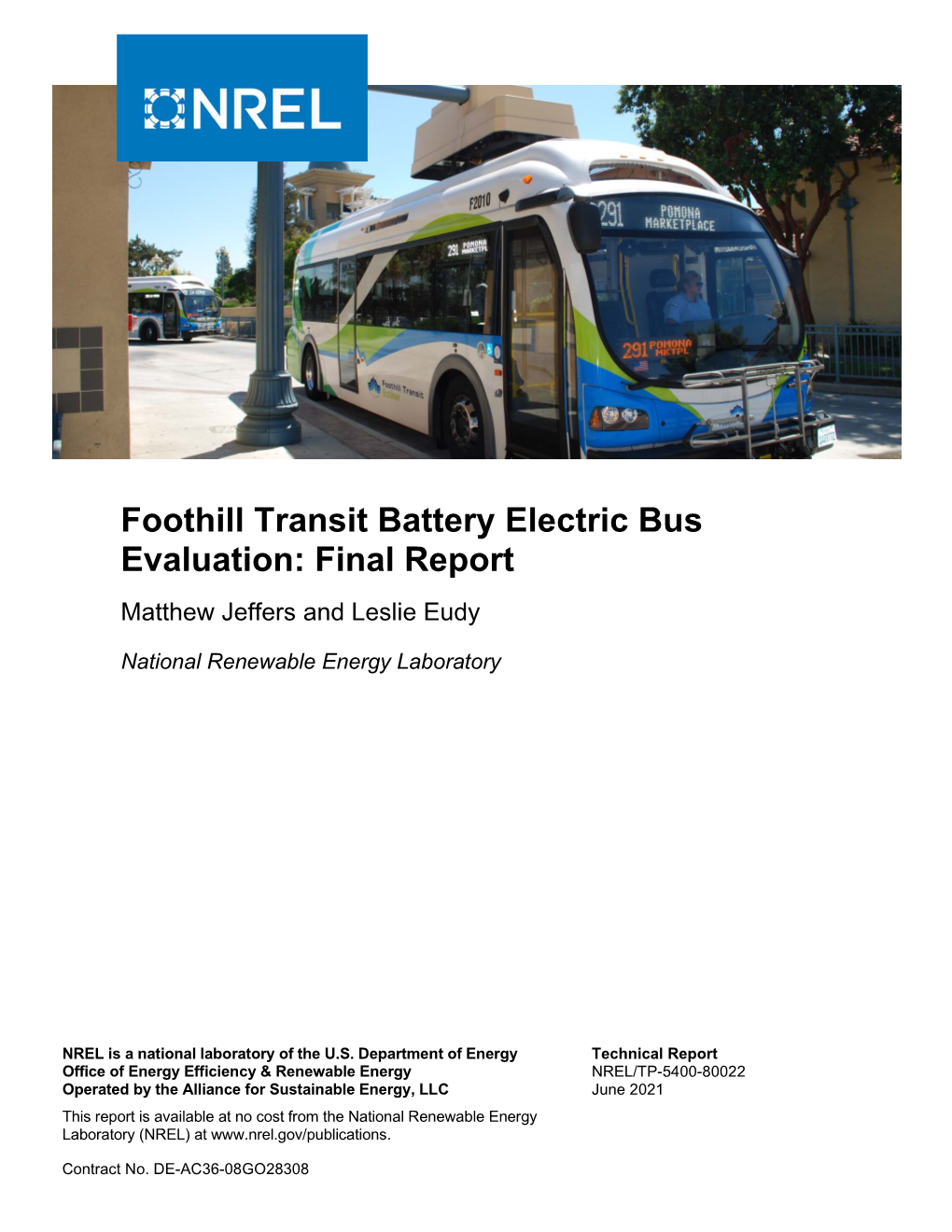 Foothill Transit Battery Electric Bus Evaluation: Final Report