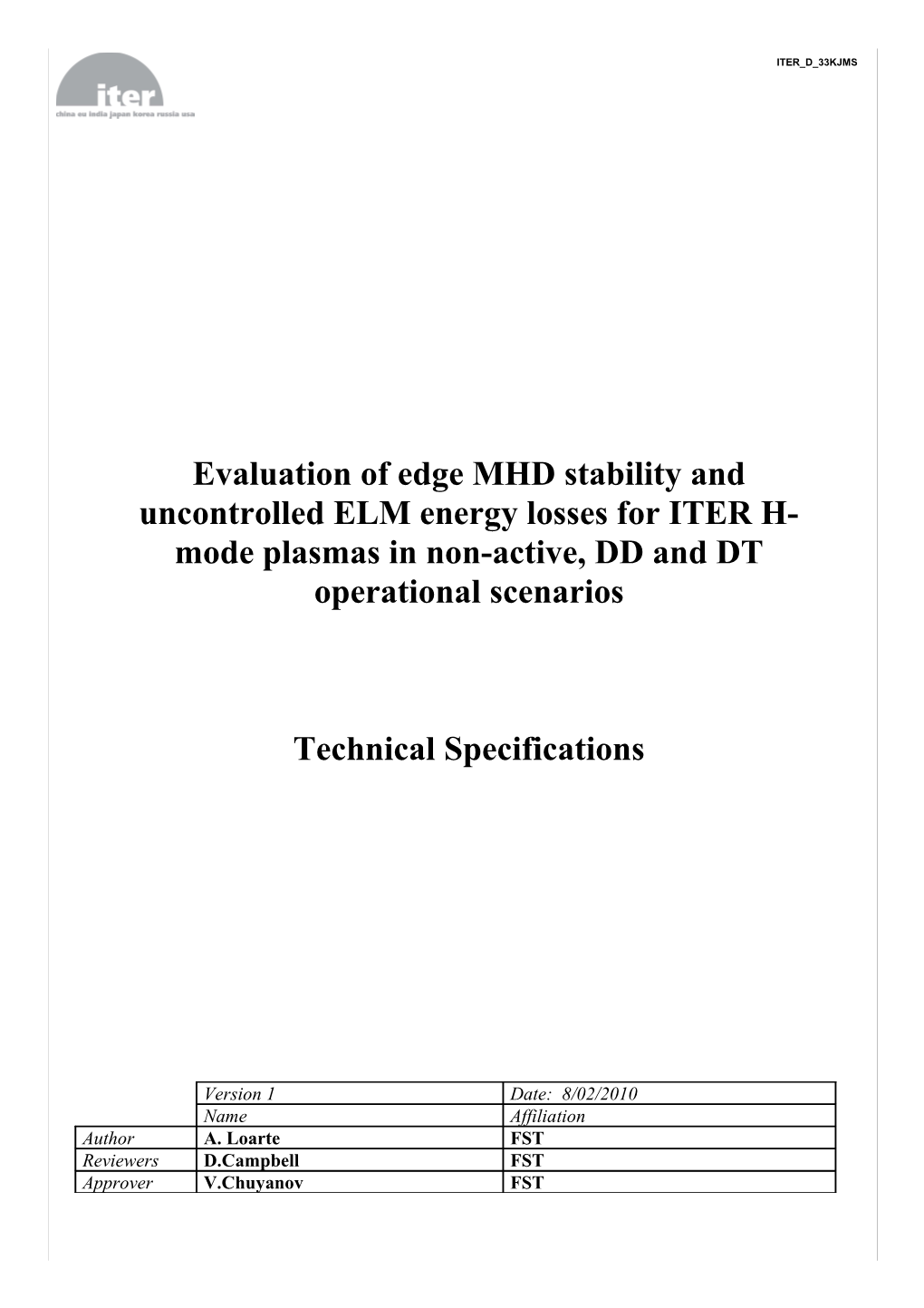 Contracts Technical Specifications Template