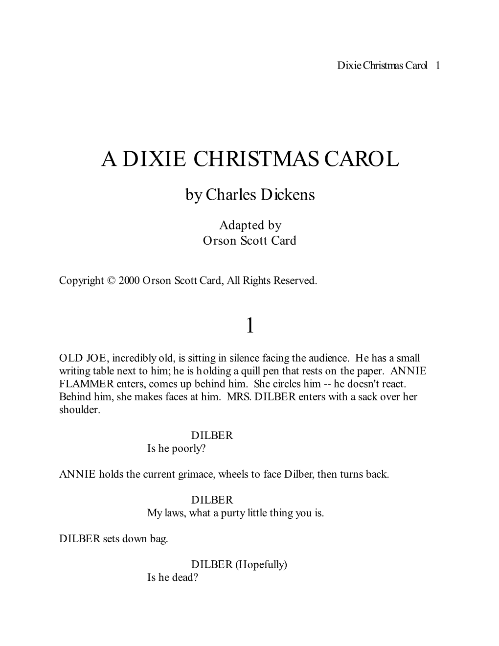 A Dixie Christmas Carol 1