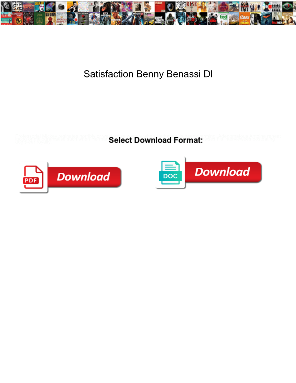 Satisfaction Benny Benassi Dl