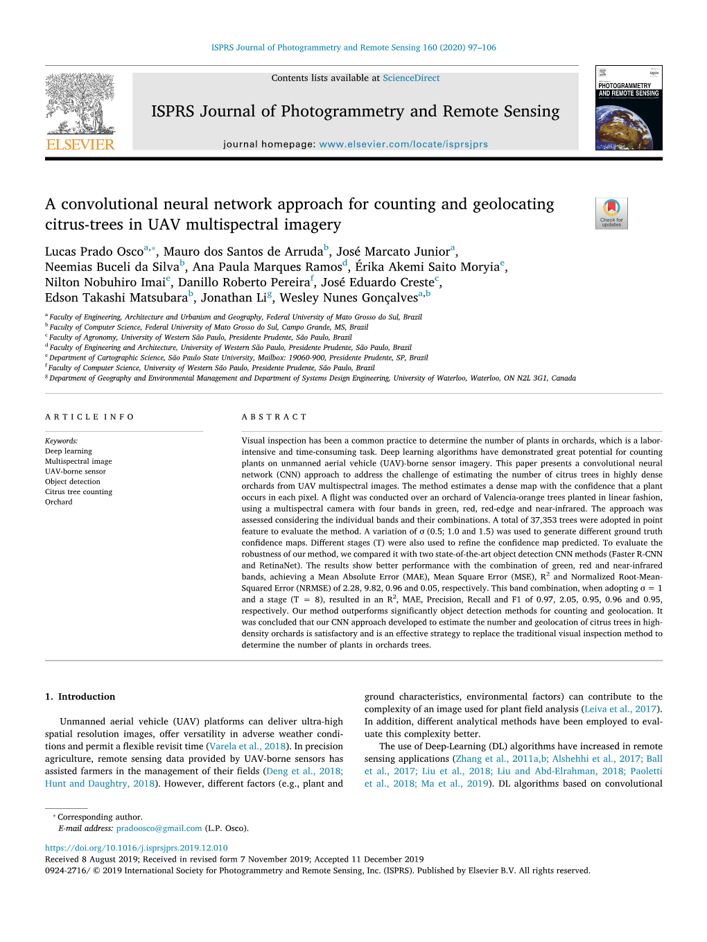 A Convolutional Neural Network Approach to Counting Citrus Trees In