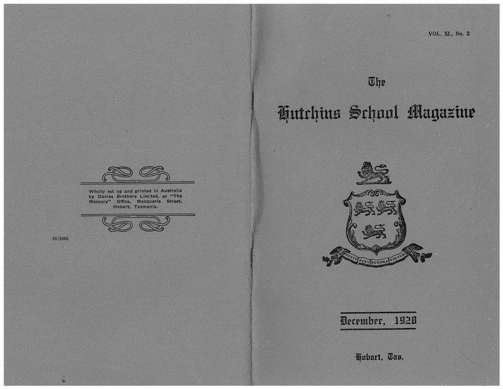 Hutchins School Magazine, №42, December 1928