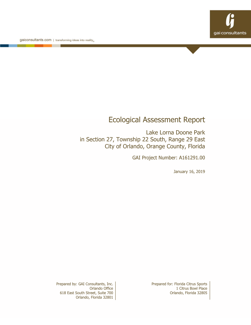 Ecological Assessment Report