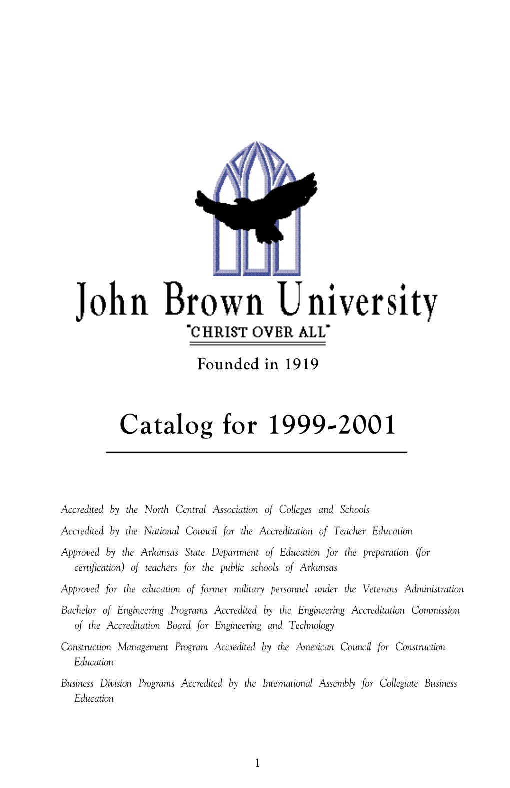 Catalog for 1999-2001