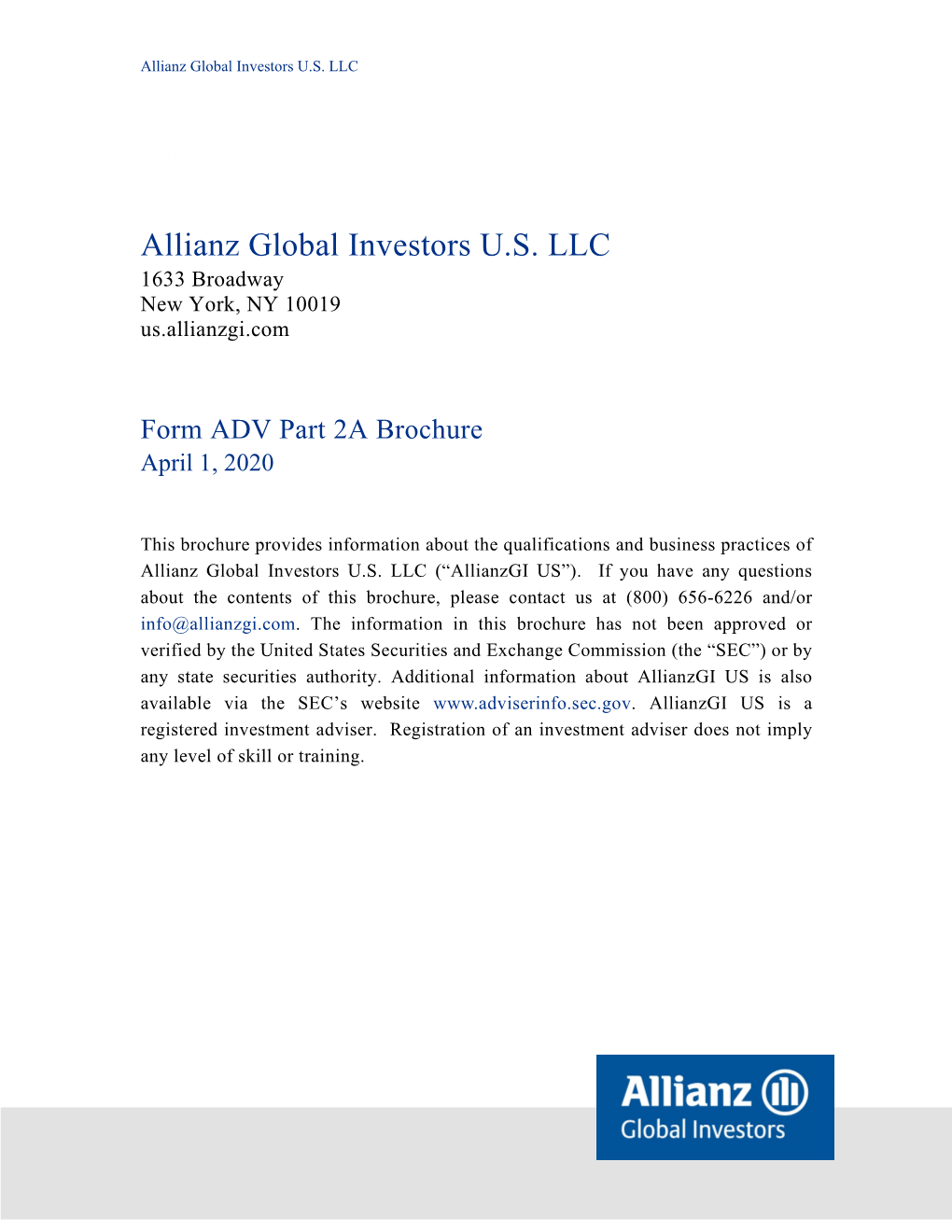 Allianz Global Investors U.S. LLC
