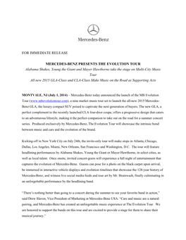 Mercedes-Benz Presents the Evolution Tour