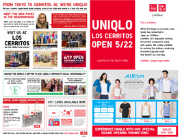 UNIQLO Los Cerritos Manager UNIQLO What First Began As Everyday Wear, VISIT US at Uniqlo Has Reinvented in Japan As Lifewear
